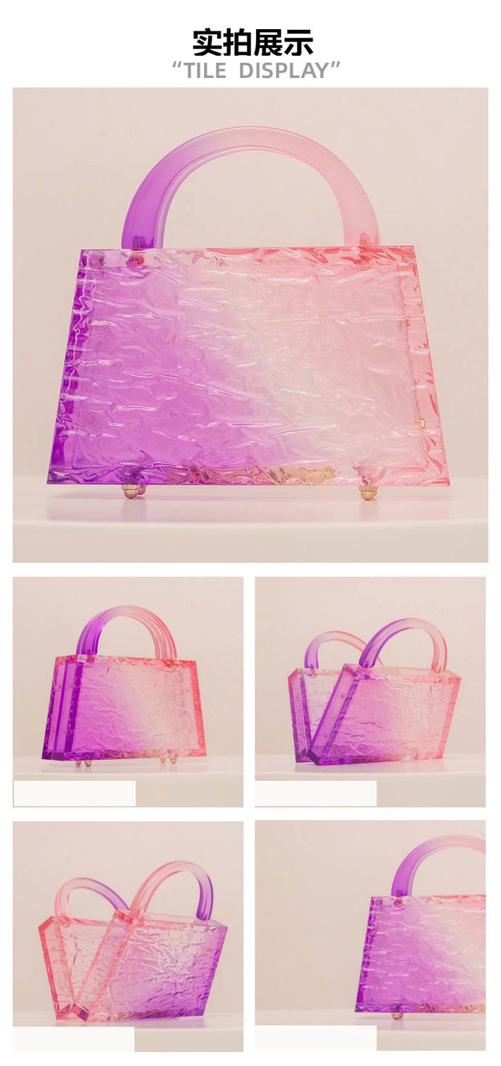 gradient acrylic handbag with sculpted handle – NOLIVA