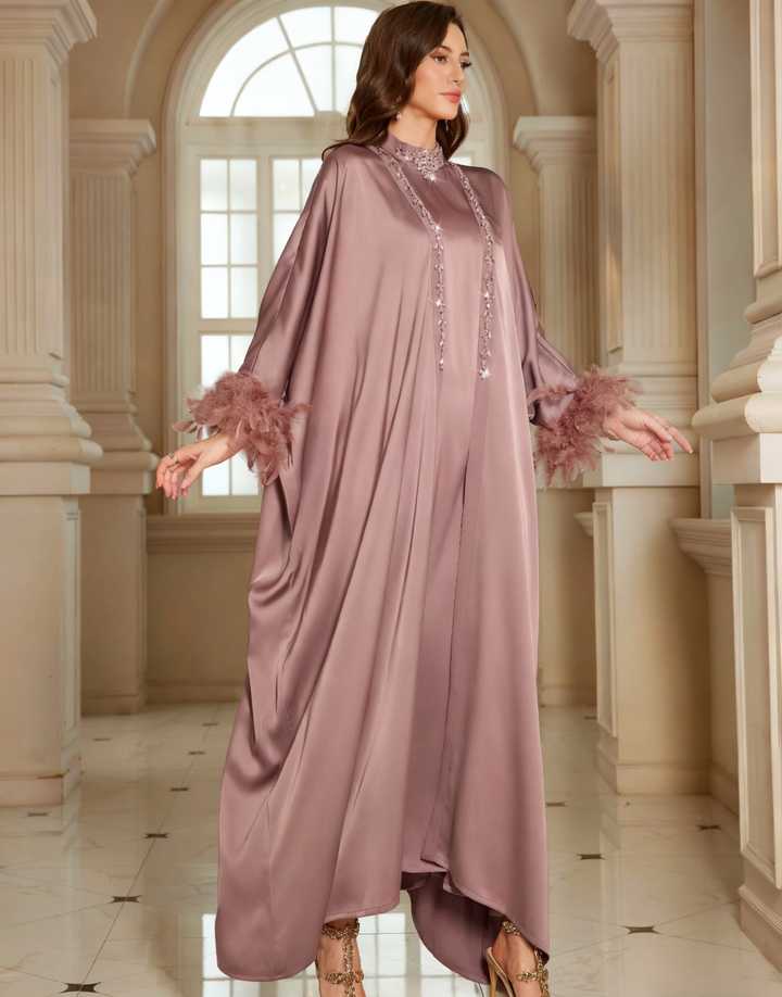 Elegant Long Sleeve Maxi Dress with Defined Waist – SELENE