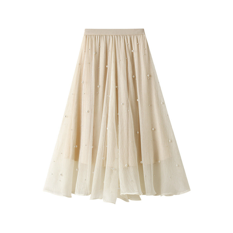 embellished tulle A-line midi skirt – MOONLIT