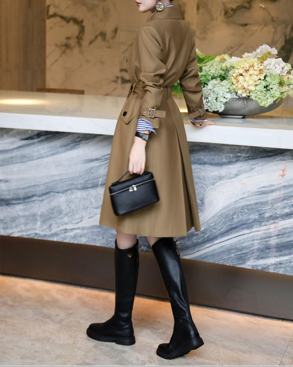 double-breasted belted trench coat – VICTORIA