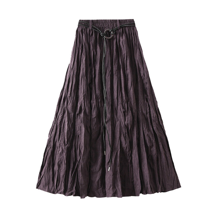 textured maxi skirt with adjustable rope belt – MARLOWE