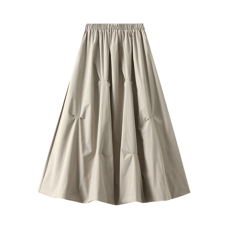 structured volume maxi skirt with gathered folds – NOVA