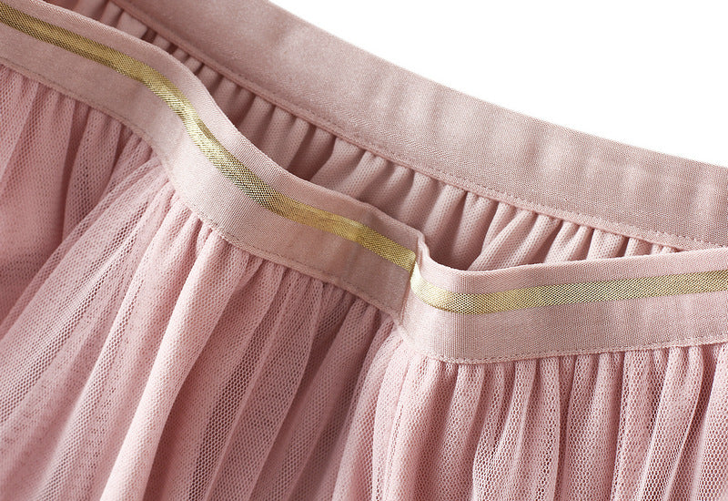 double-layer tulle skirt with beaded feather accents – AURORA