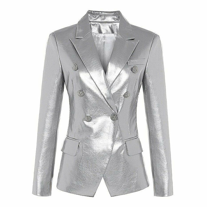 metallic double-breasted blazer – LUNARA