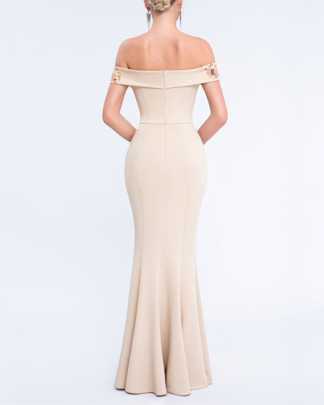 Geplooide top met uitlopende mouwen en maxi-rok set met tailleband – Rosiny 