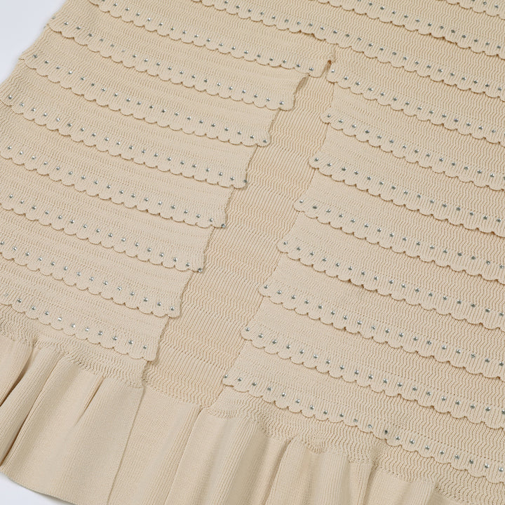 Geplooide top met uitlopende mouwen en maxi-rok set met tailleband – Rosiny 