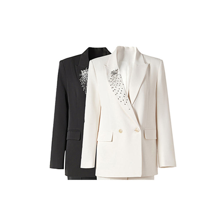 double-breasted blazer with crystal embellishments – ESRAA