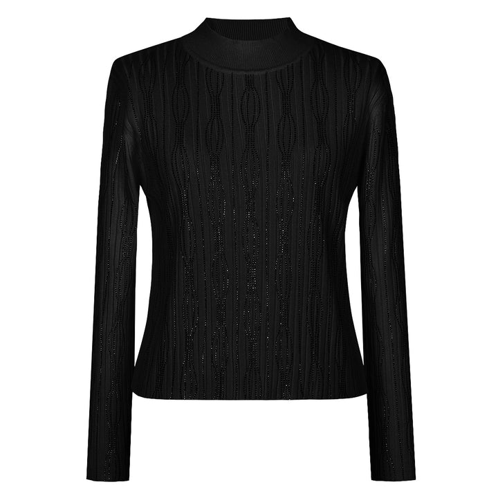 بلوزة محبوكة بأكمام طويلة وملمس شفاف - نوراترو