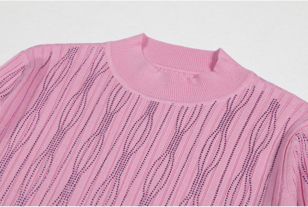 بلوزة محبوكة بأكمام طويلة وملمس شفاف - نوراترو