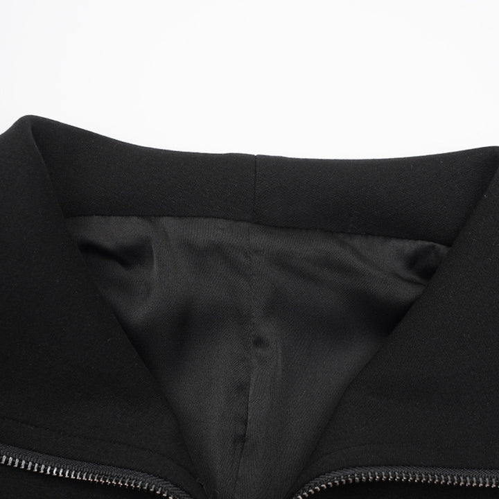 fitted zip-up jacket with high collar – NOIRZA