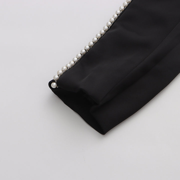 floral applique blazer and mesh midi skirt set – VELIXE