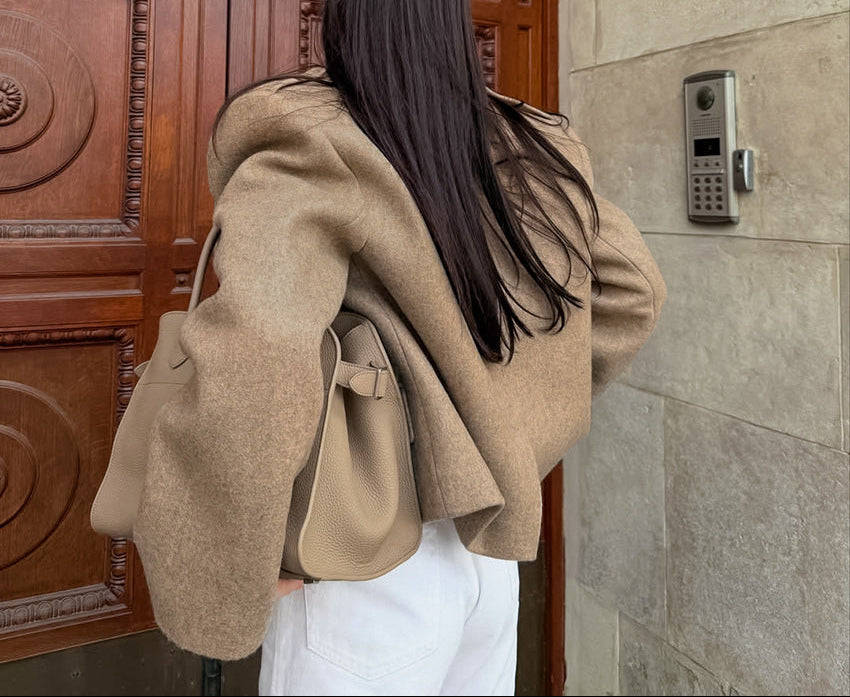 structured wool blazer with sharp shoulders – MADELINE