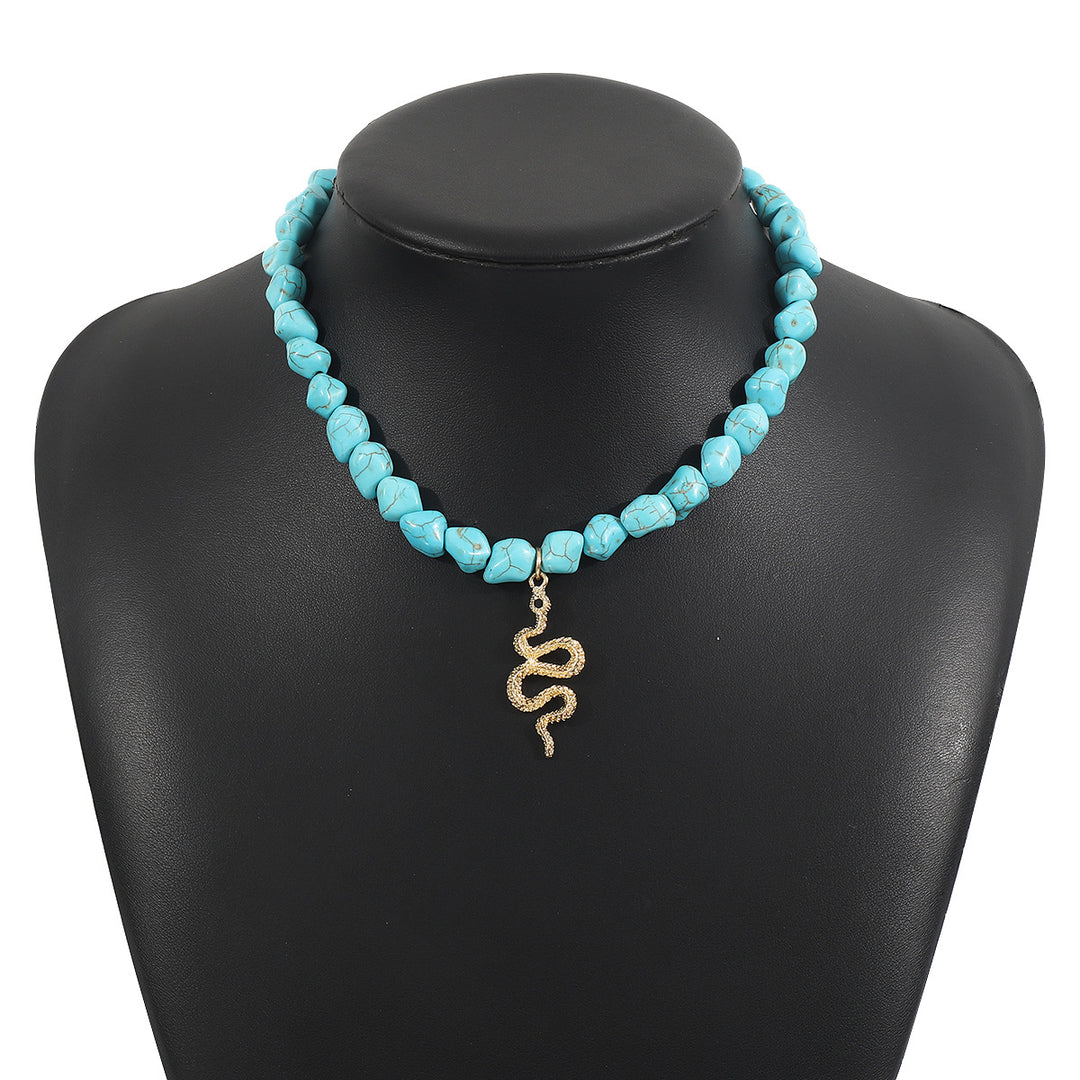 turquoise bead necklace set with symbolic pendants – AZURA