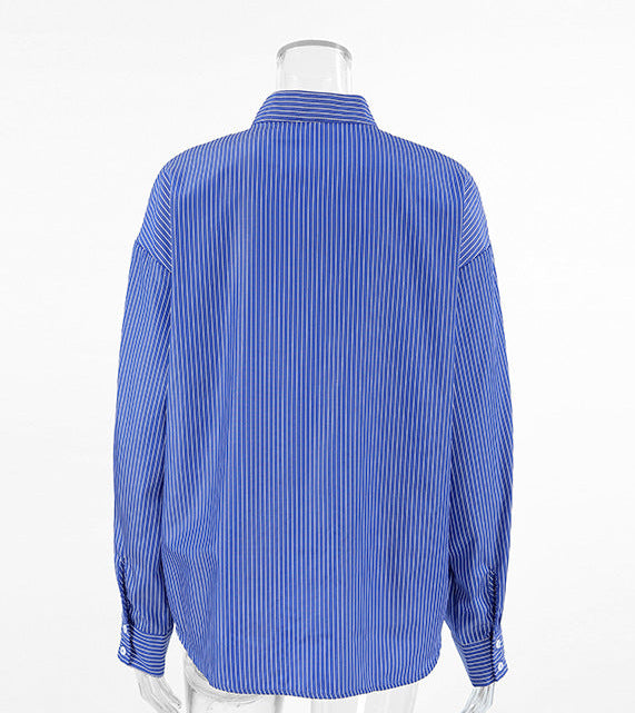oversized striped shirt with wide cuffs – RIVIERA