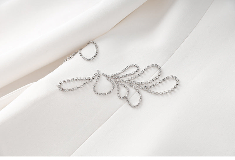 tailored blazer with crystal side embroidery – DUALA