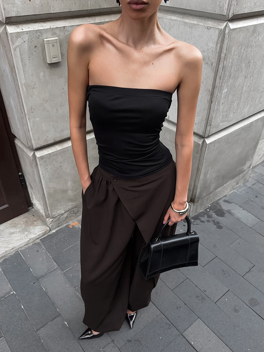 asymmetric draped wide-leg pants – ZARAÉ