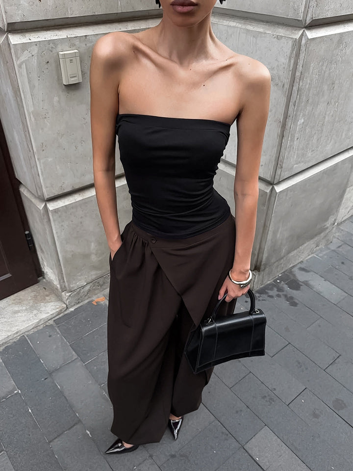 asymmetric draped wide-leg pants – ZARAÉ