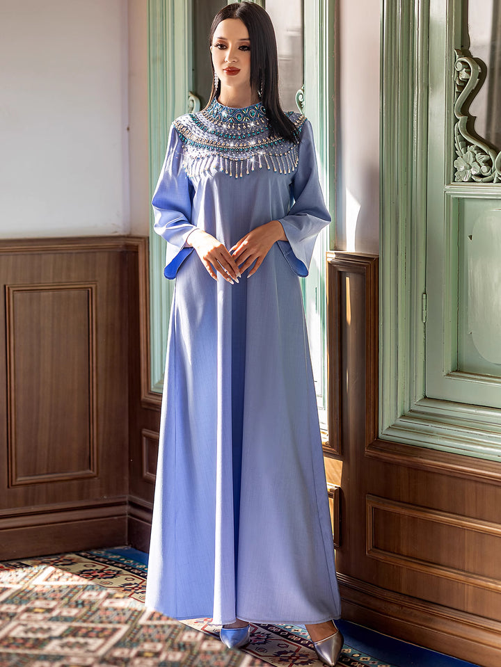 定制喇叭套装，配缎面泡泡袖 - VALENCIA 