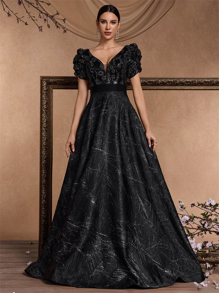 Haut à manches évasées plissées et ensemble jupe longue avec ceinture à la taille – Rosiny 