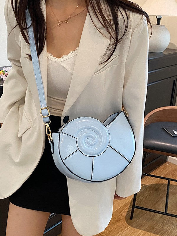 spiral shell crossbody bag with curved design – NAUTILA
