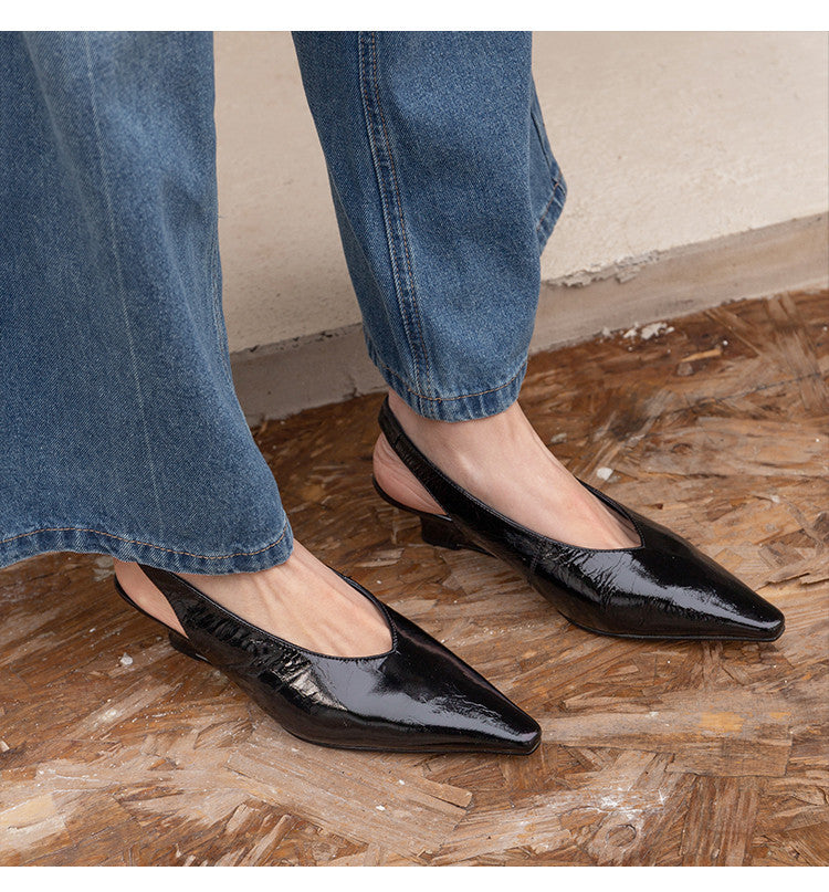 حذاء بكعب مفتوح من الخلف ومقدمة مدببة - أوراري