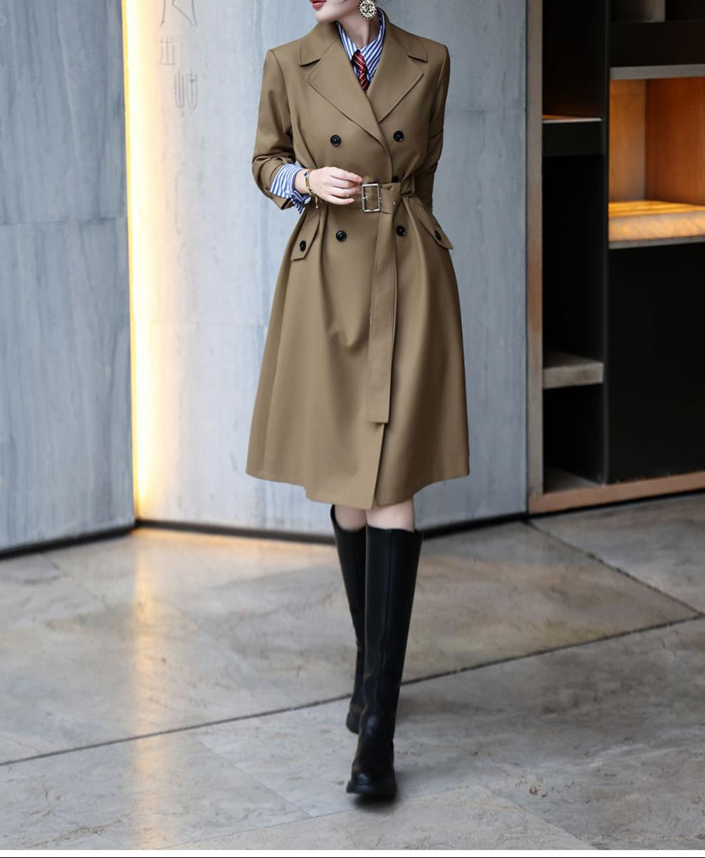 double-breasted belted trench coat – VICTORIA