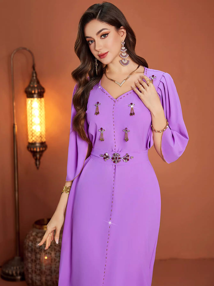 Long-Sleeve Minimalist Maxi Dress – AMARA