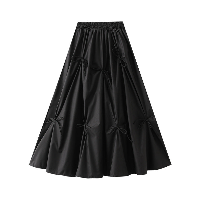 midi skirt with gathered bow detailing – FERA