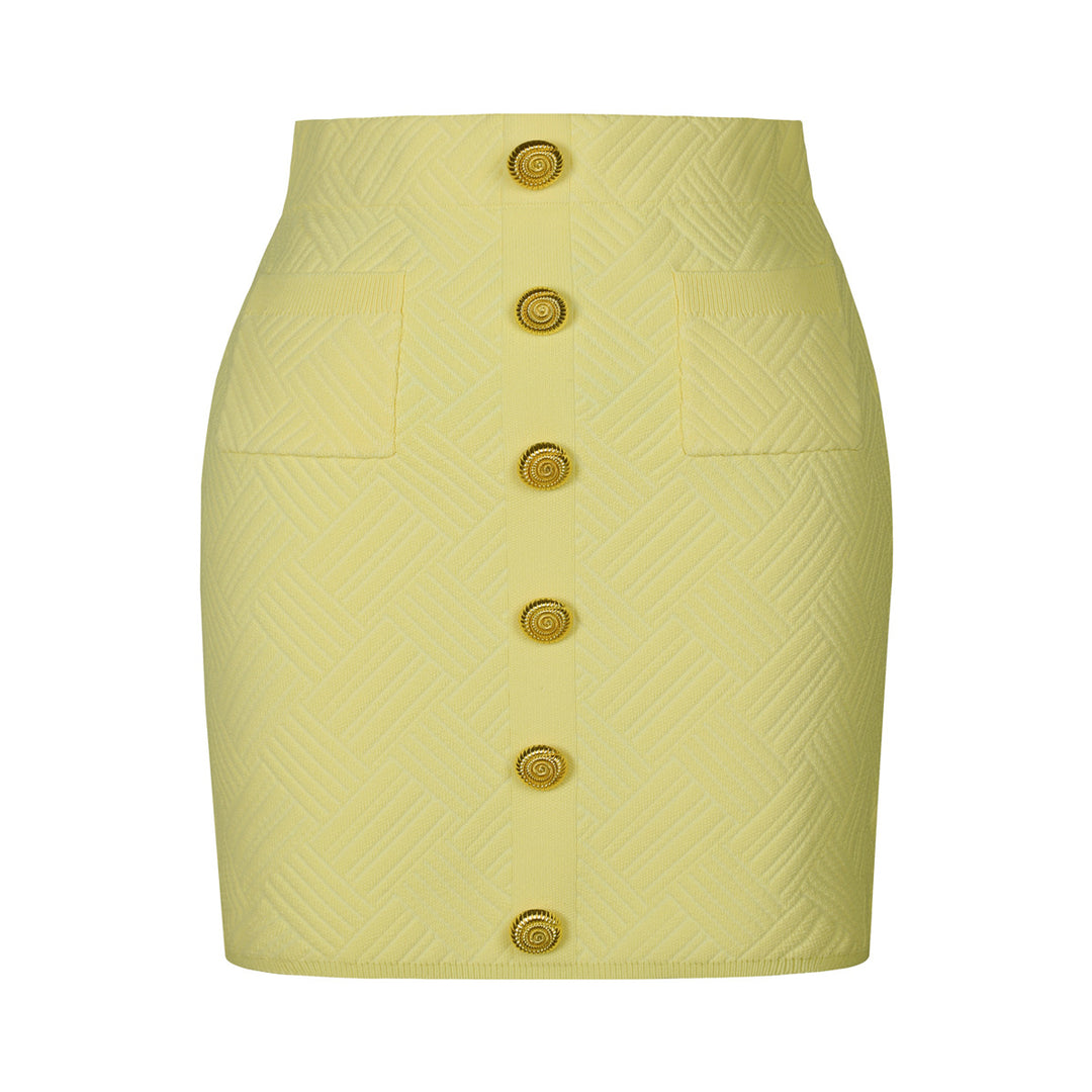 褶皱喇叭袖上衣和高腰裙套装，配腰带 – Rosiny 