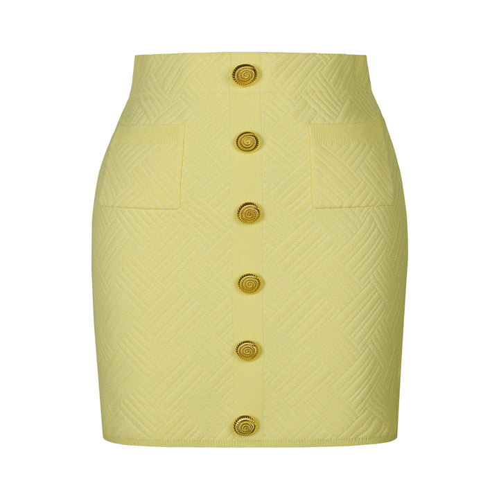 褶皱喇叭袖上衣和高腰裙套装，配腰带 – Rosiny 