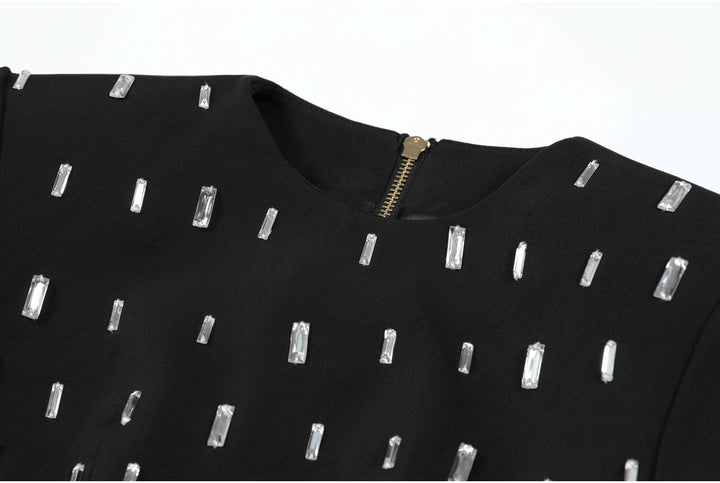 Geplooide top met uitlopende mouwen en maxi-rok set met tailleband – Rosiny 