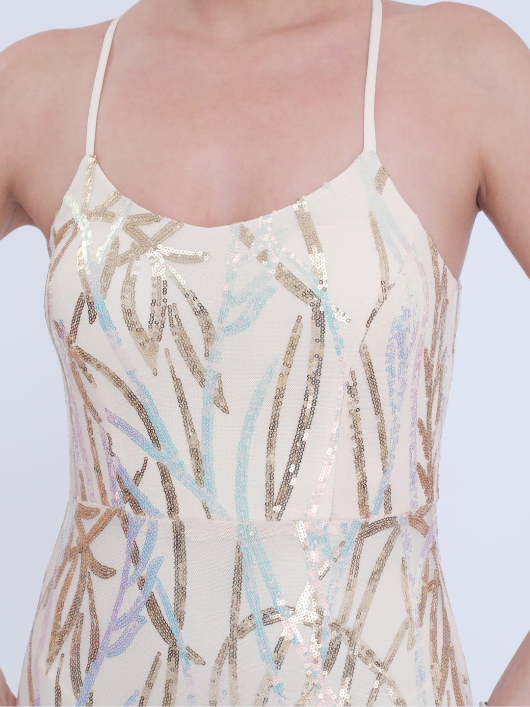 Geplooide top met uitlopende mouwen en maxi-rok set met tailleband – Rosiny 