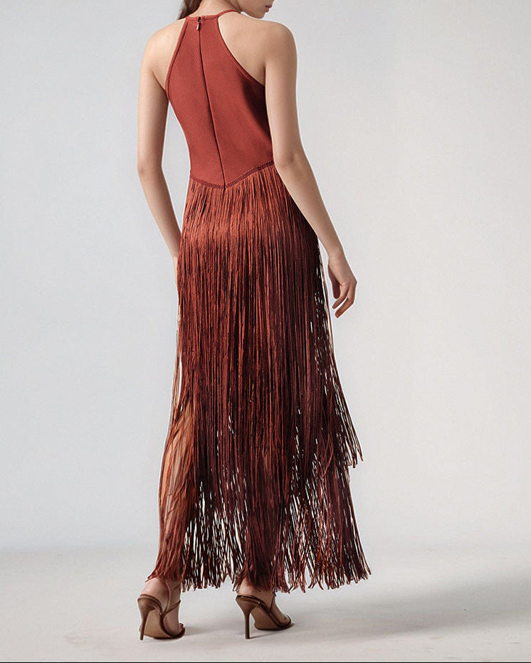 فستان معدني بحمالات رفيعة – سيينا