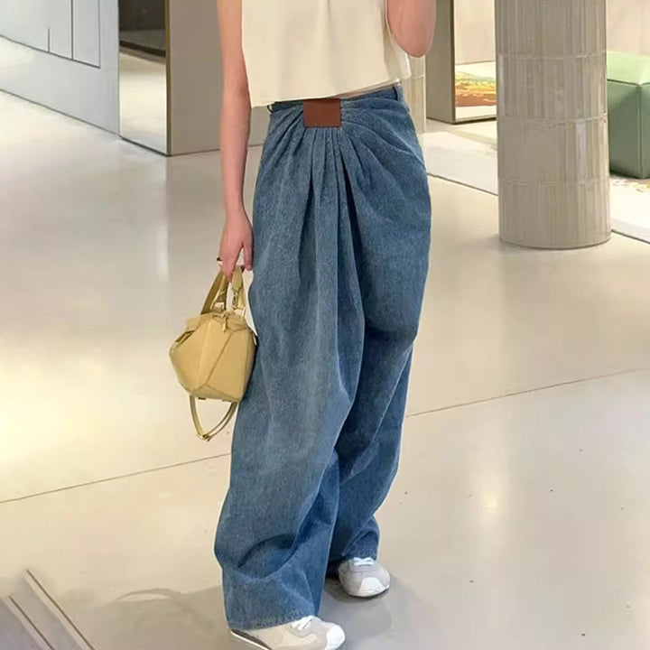 Haut à manches évasées plissées et ensemble jupe longue avec ceinture à la taille – Rosiny 