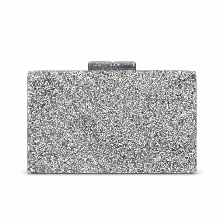 rectangular marbled clutch with glossy finish – ROSÉ