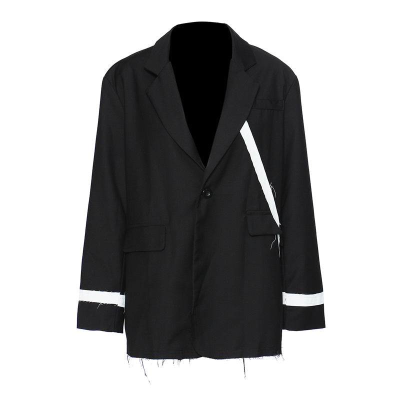 deconstructed contrast tape blazer – REBEL