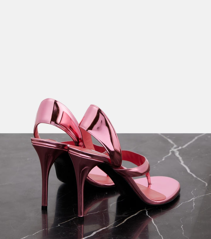 metallic gold thong-strap high heels – AURORA