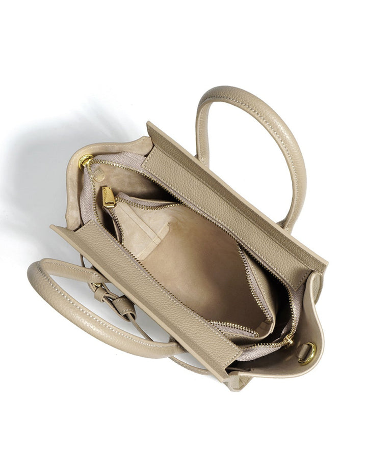 حقيبة يد جلدية منظمة بحزام بإبزيم – أميليافيل