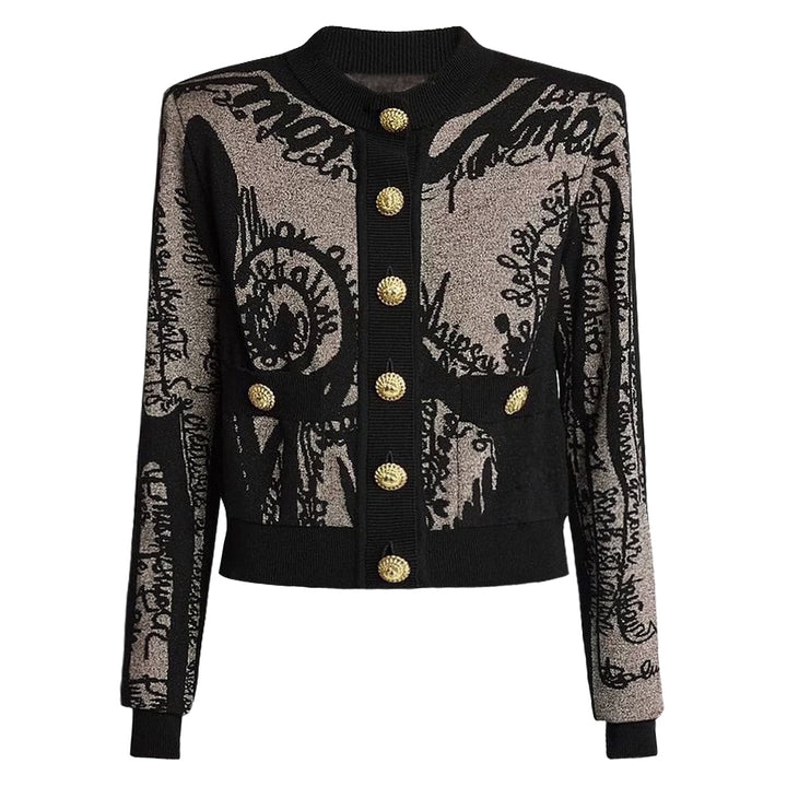 كارديجان محبوك بتصميم خط تجريدي – نوفازلي