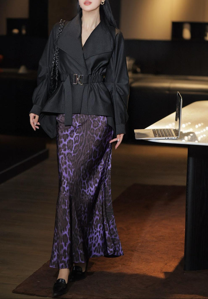 asymmetric belted jacket with wide lapel – VARESSA