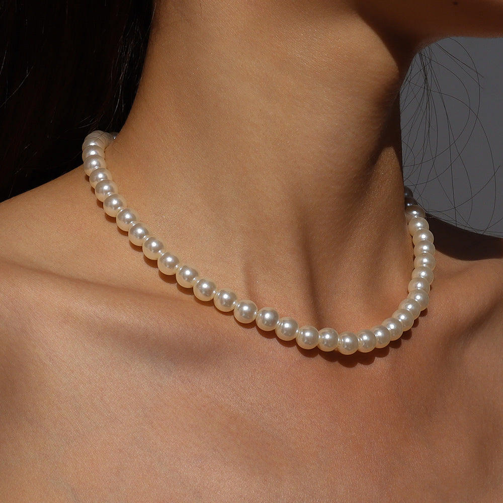 multi-strand faux pearl choker necklace - AURELIABA