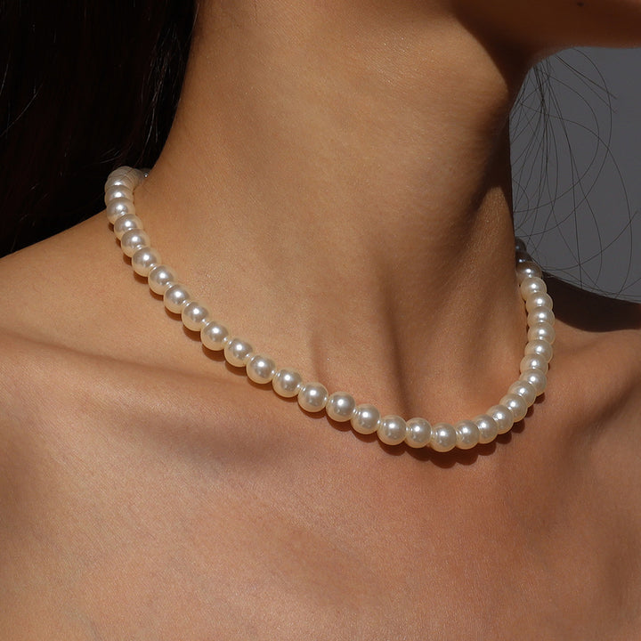 multi-strand faux pearl choker necklace - AURELIABA