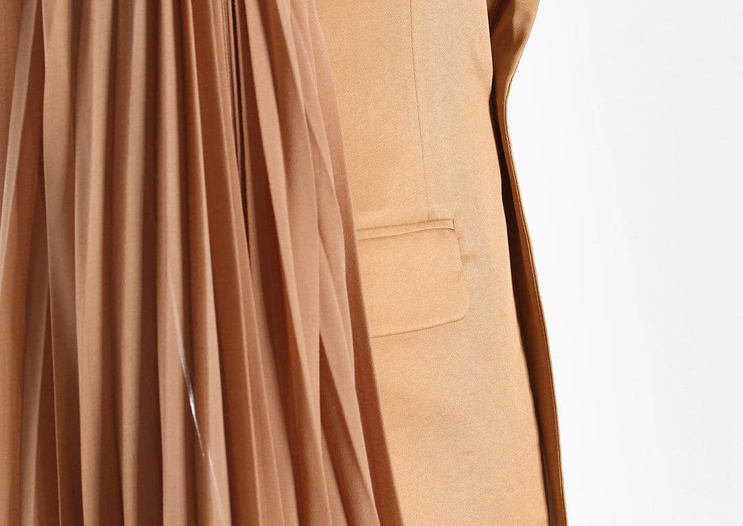 pleated cape sleeve blazer – CAMILA