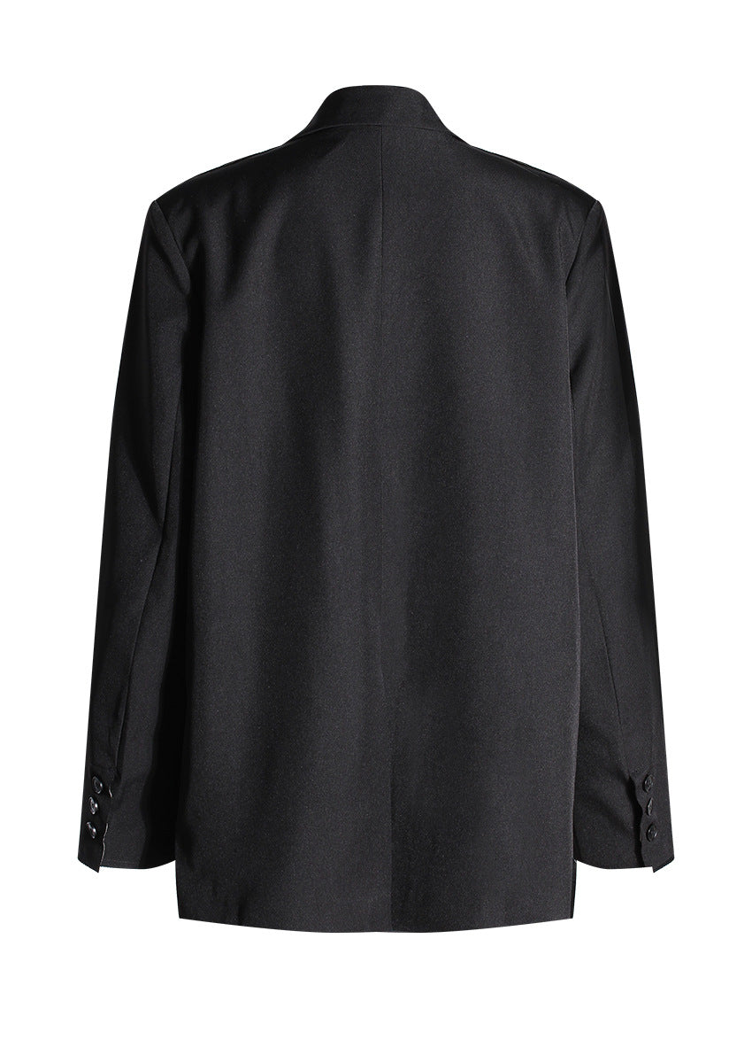 tailored black blazer with contrast trim – NOIR
