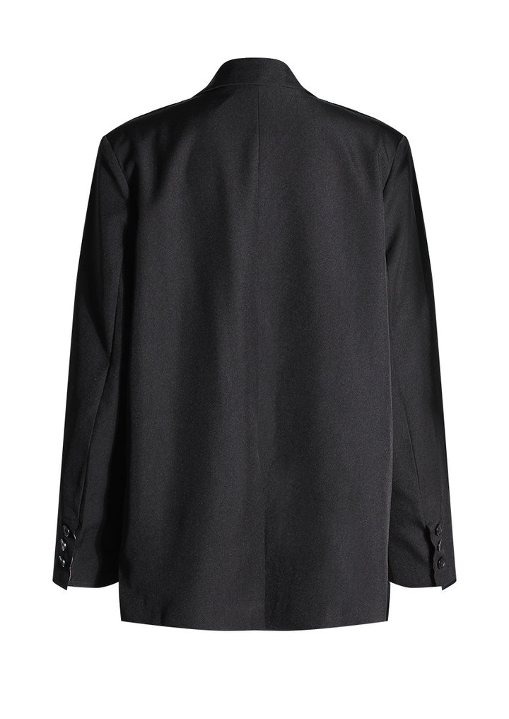 tailored black blazer with contrast trim – NOIR