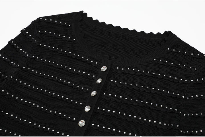 Geplooide top met uitlopende mouwen en maxi-rok set met tailleband – Rosiny 