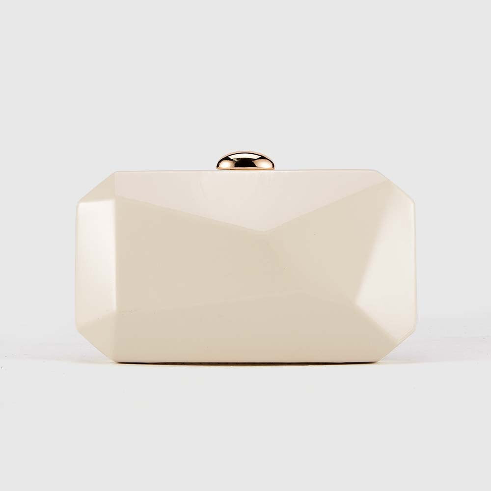 حقيبة يد صغيرة هندسية بلون خمري بتصميم متعدد الأوجه - نبيذي