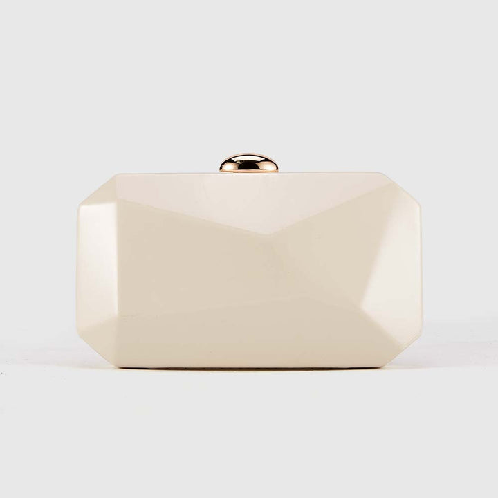 حقيبة يد صغيرة هندسية بلون خمري بتصميم متعدد الأوجه - نبيذي