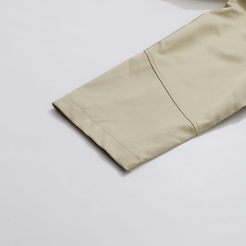 minimalist long trench coat with stand collar – MELIRVE