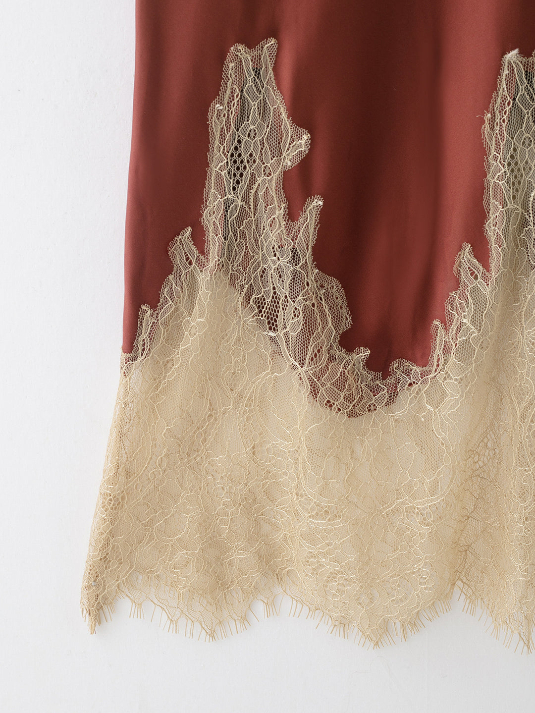 satin midi skirt with lace hem – SERAPHINE